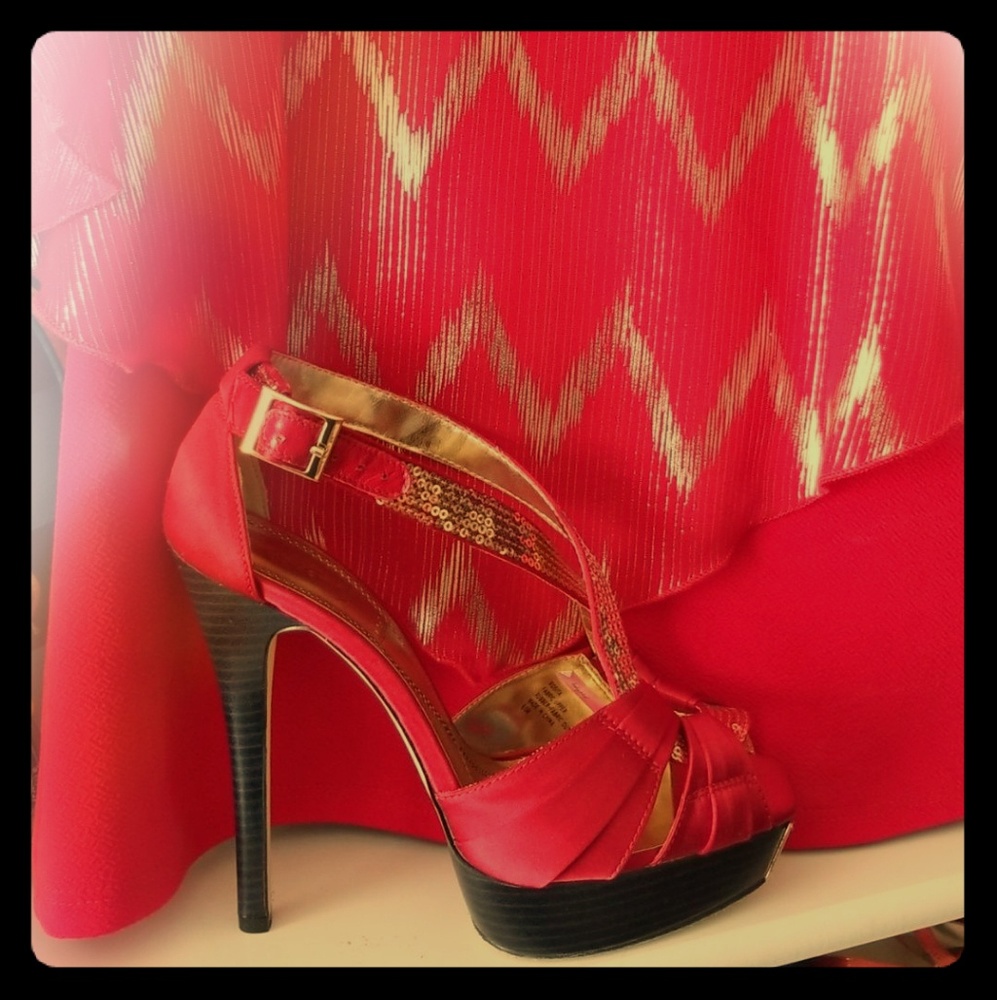 Retro Baby Phat stilettos in Candy Apple Red